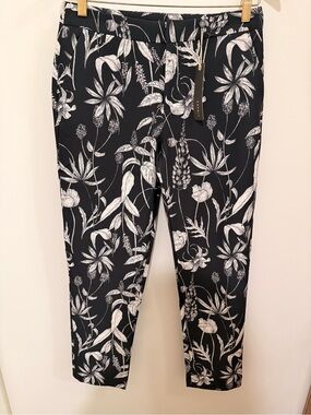 Esprit Black And White Floral Print Pants Size 8